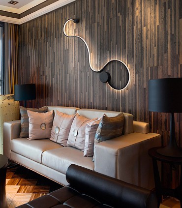 Aplique de pared GRAFOS grande negro - Schuller