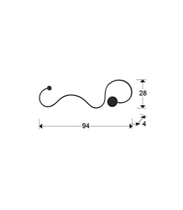 Aplique de pared GRAFOS grande negro - Schuller