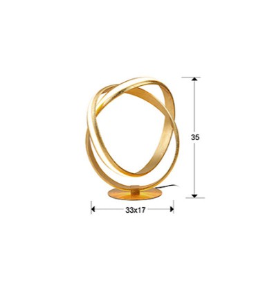 Dimensiones Lámpara de mesa LAZAS pan de oro - Schuller