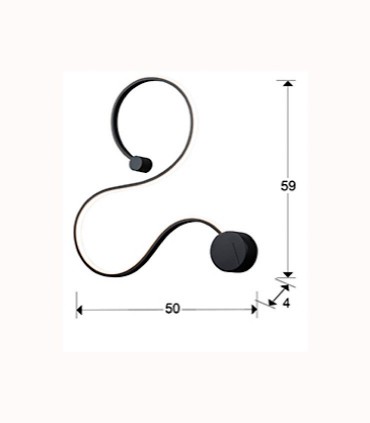 Aplique de pared GRAFOS pequeño negro - Schuller