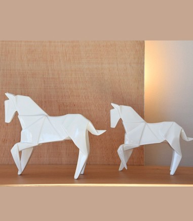 Figura decorativa moderna de caballo blanco grande - VP Interiorismo