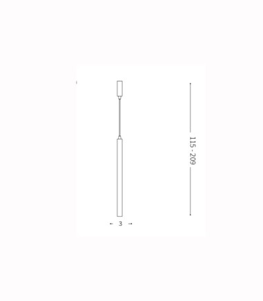 Dimensiones Lámpara Colgante largo cuadrado ULTRATHIN blanco - Ideal Lux