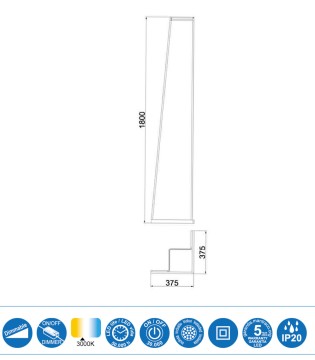 Lámpara pie led Minimal Savia 7288 Mantra 2