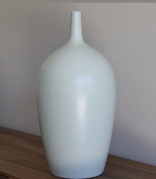 Jarrón cerámica verde agua