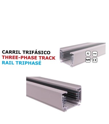 Carril YLD Trifásico 1 Metro Blanco