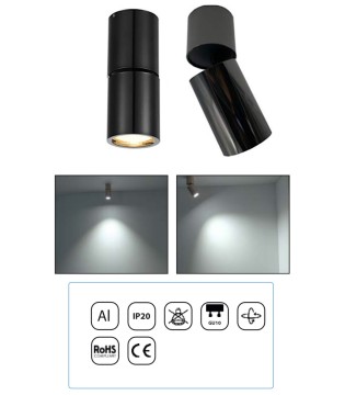 Foco Superficie Articulado blanco Bombilla GU10 Redondo YLD NC1800 2