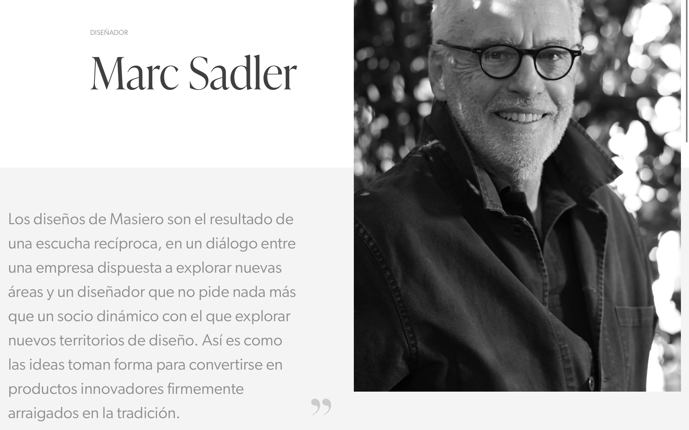 Marc Sadler diseñador colección Vegas - Masiero